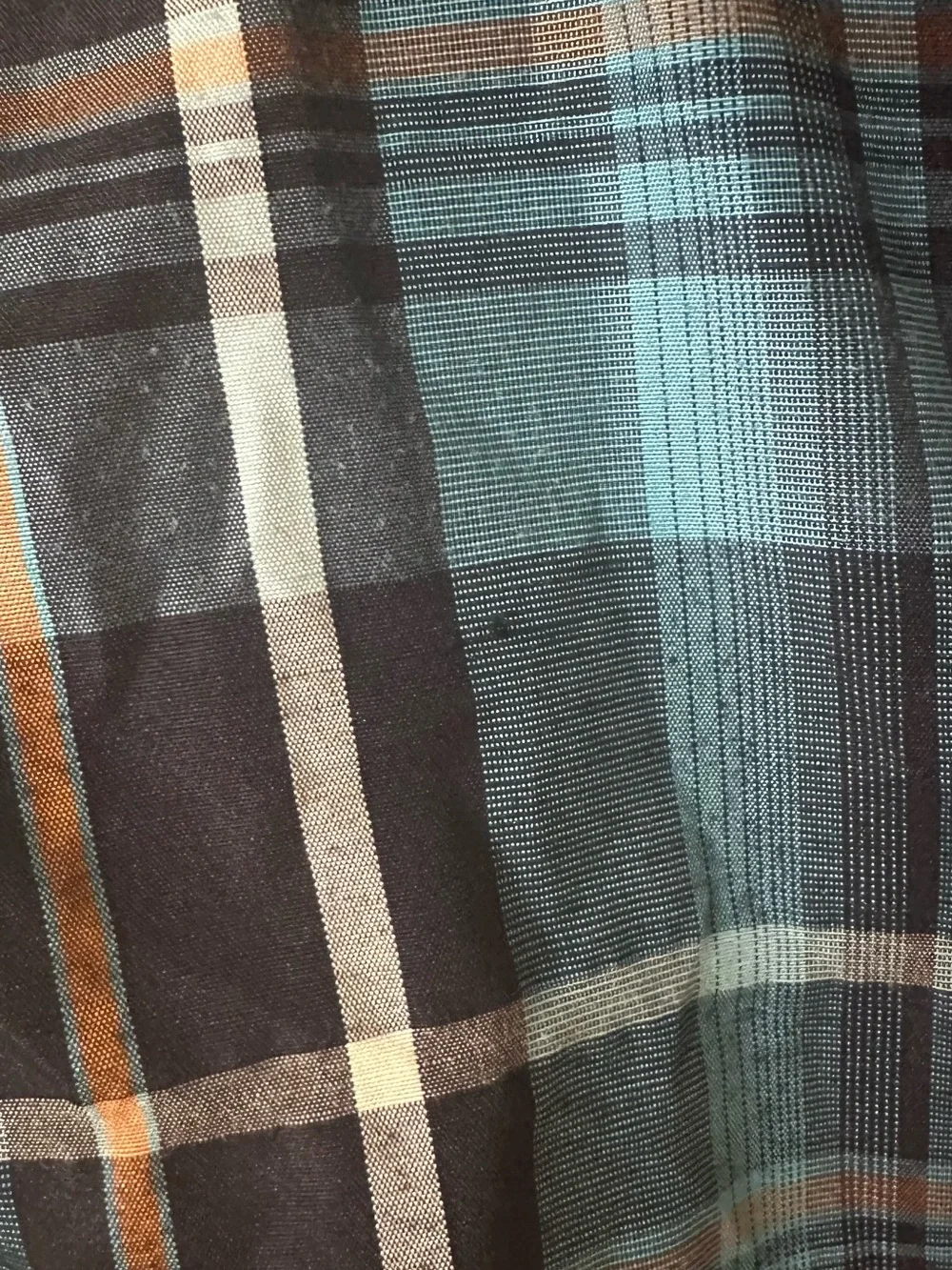 Boys Short Sleeve Plaid Shirt - Blue/Tan